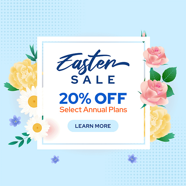 Easter Sale: 20% Off Select Annual Plans