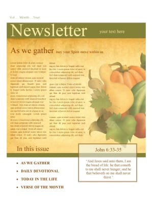 Harvest Of Plenty Church Newletter
