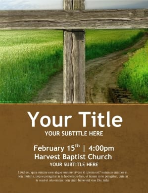 Rugged Cross Church Flyer Template