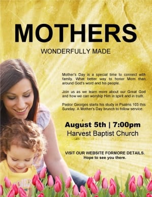 Mother's Day Service Flyer Information