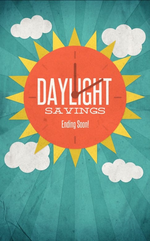 Daylight Savings Time Ending Church Bulletin