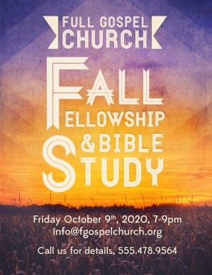 Fall Fellowship and Bible Study Church Flyer
