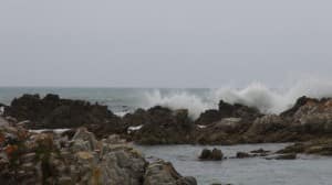 Crashing Waves and Rocks Ministry Stock Photo