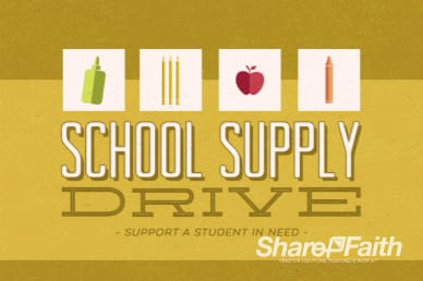 Kids School Supply Drive Graphics Video Loop