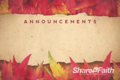 Come with Thanksgiving Announcements Ministry Video