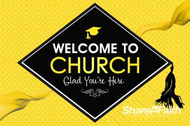 Graduation Sunday Honoring Church Welcome Motion Background