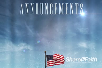 Memorial Day American Flag Waving Announcements Video Loop