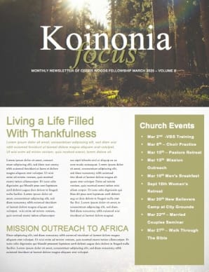 Sunlit Forest Church Newsletter