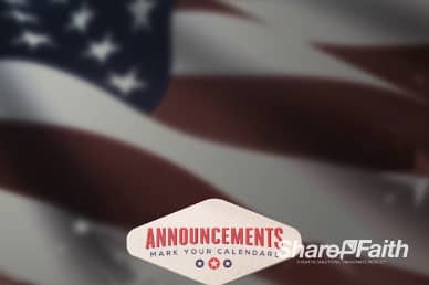 American Flag Church Announcements Video Loop