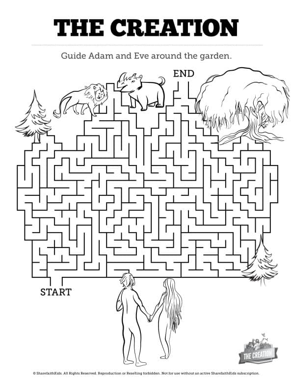 The Creation Story Bible Maze Activity