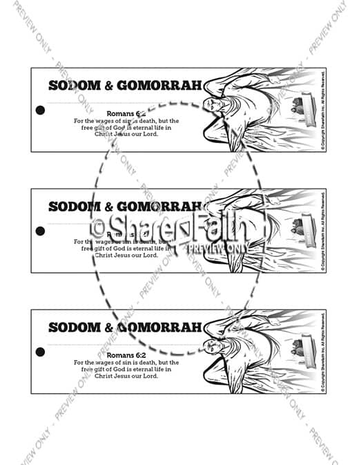 The Story of Sodom and Gomorrah Bible Bookmarks