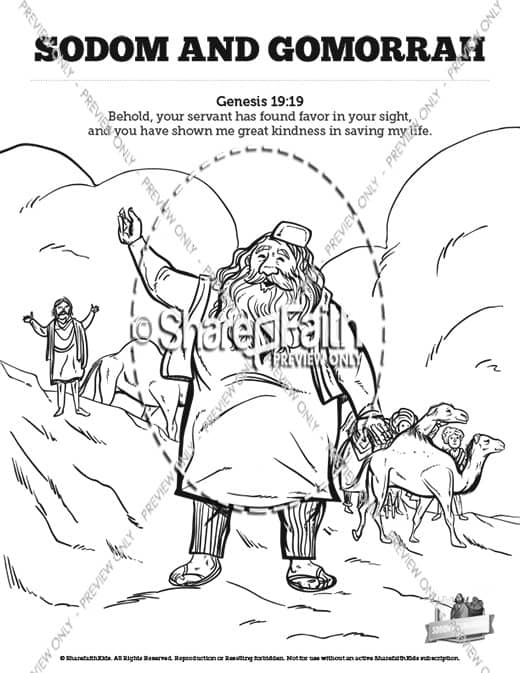 The Story Of Sodom and Gomorrah Sunday School Coloring Pages