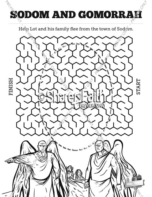 The Story Of Sodom and Gomorrah Bible Mazes