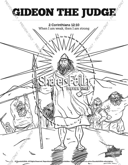 Judges 6 Gideon Sunday School Coloring Pages
