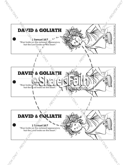David and Goliath Bible Bookmarks