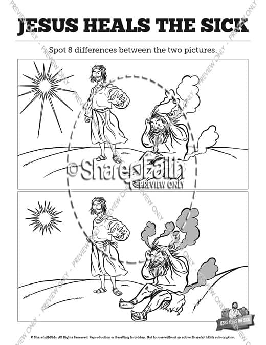 Jesus Heals The Sick Kids Spot The Difference