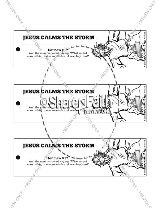 Jesus Calms The Storm Bible Bookmarks
