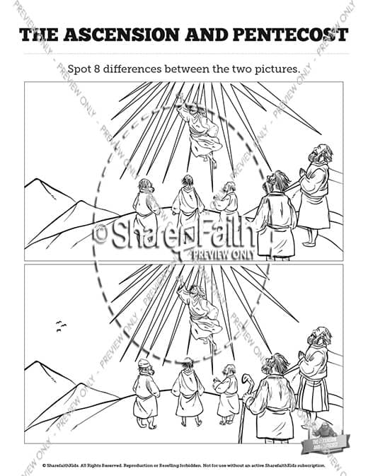 The Ascension and Pentecost Kids Spot The Difference