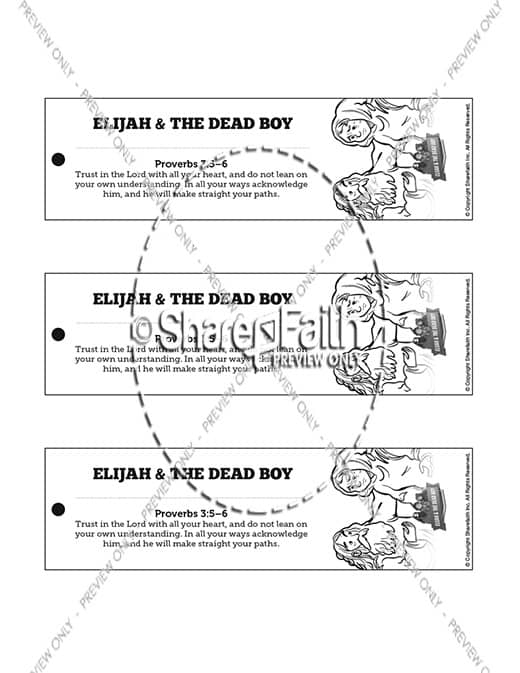 1 Kings 17 Elijah and the Widow Bible Bookmarks