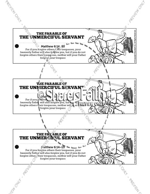 Matthew 18 The Parable of the Unforgiving Servant Bible Bookmarks