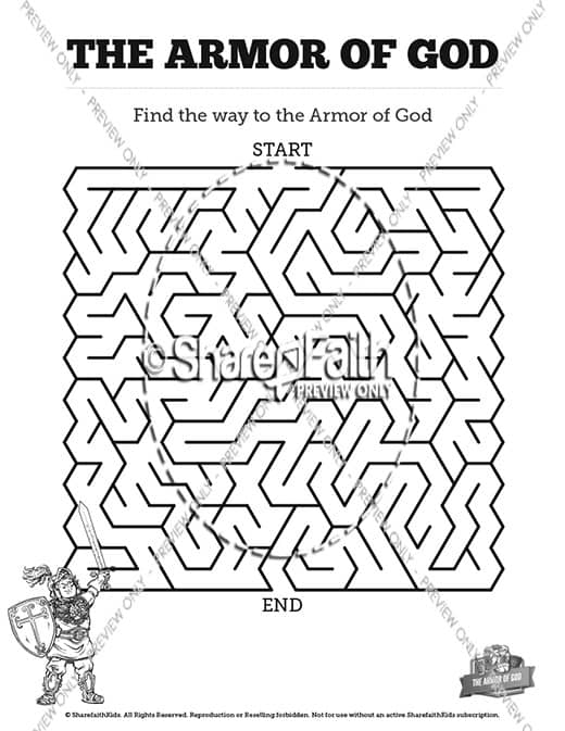 Ephesians 6 The Armor of God Bible Mazes