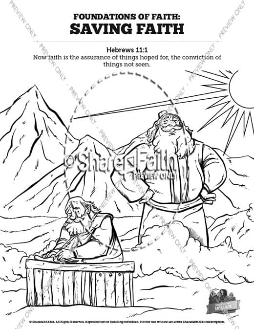 Hebrews 11 Saving Faith Sunday School Coloring Pages
