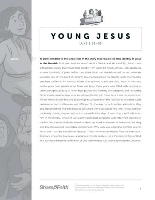 Luke 2 Jesus as a Child Sunday School Curriculum