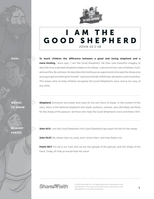 John 10 The Good Shepherd Curriculum