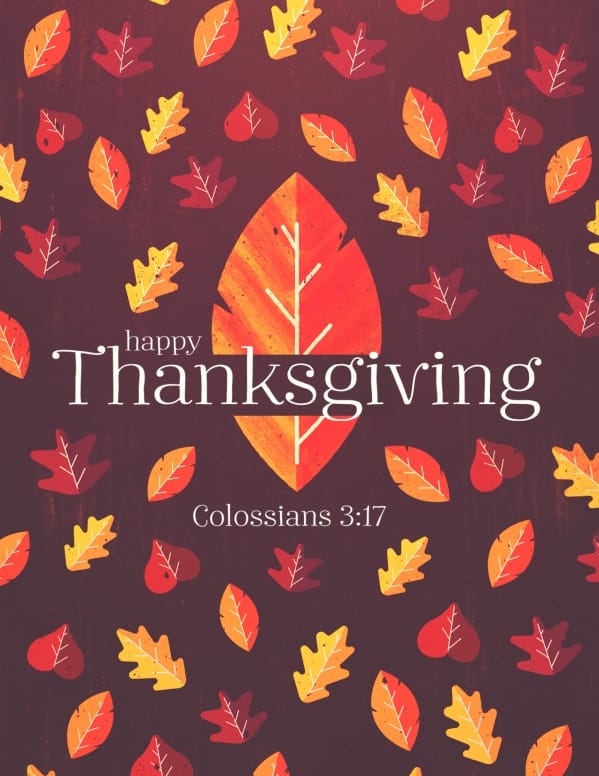 Thanksgiving Leaves Church Flyer