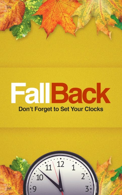 Fall Back Daylight Saving Time Church Bulletin