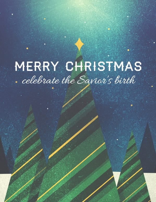 Merry Christmas Tree Church Flyer