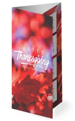 Happy Thanksgiving Wishes Church Trifold Bulletin