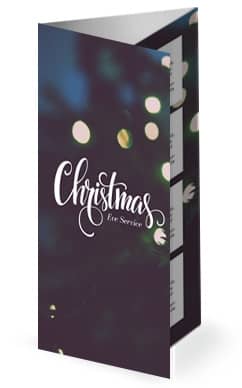 Christmas Tree Lights Church Trifold Bulletin