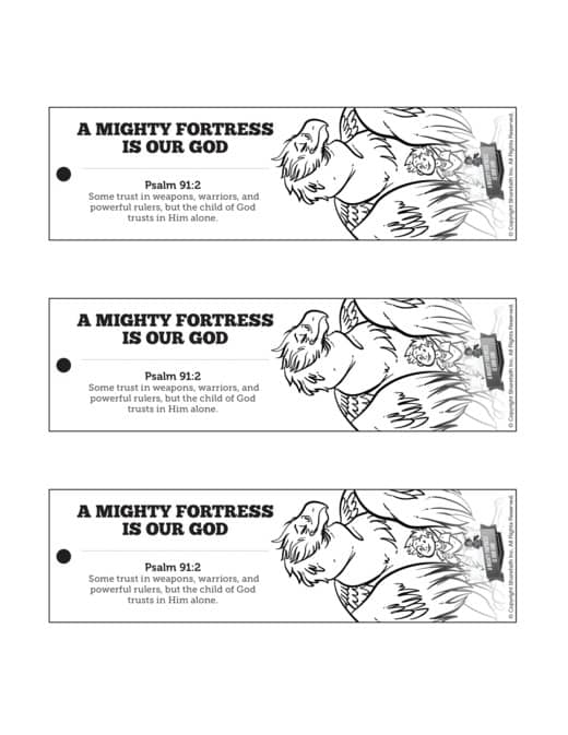 Psalm 91 A Mighty Fortress Is Our God Sunday School Coloring Pages 