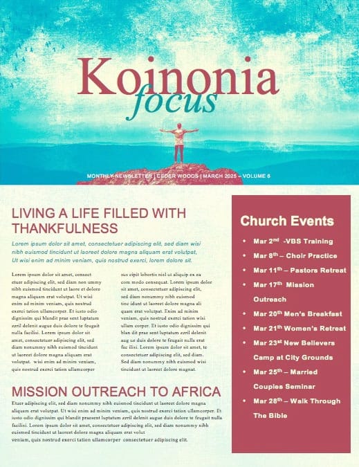 Passion For God Church Newsletter