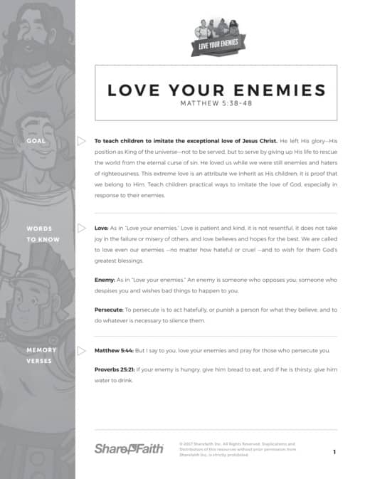 Matthew 5 Love Your Enemies Curriculum