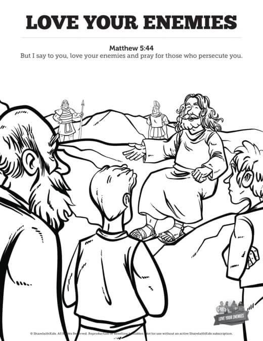 Matthew 5 Love Your Enemies Sunday School Coloring Pages