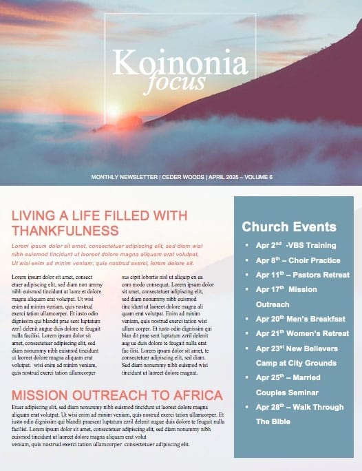 No Other Name Church Newsletter