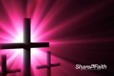 Radiant Cross Silhouettes Christian Worship Background Loop
