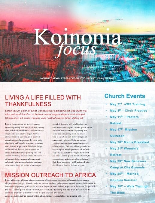 Love Your City Church Newsletter