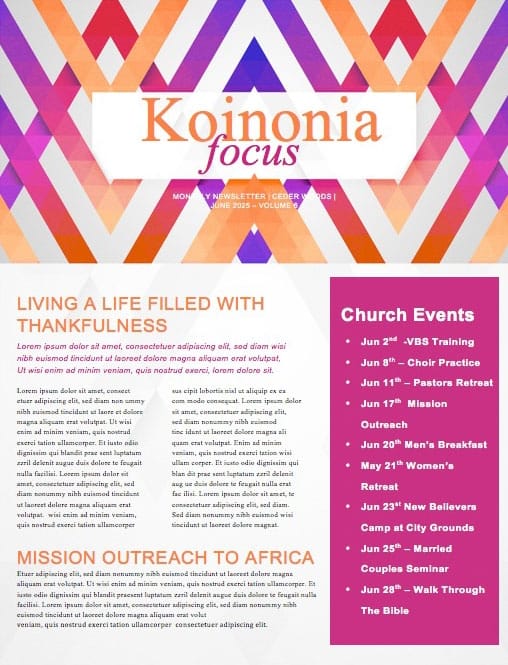Graduation Sunday Chevron Church Newsletter