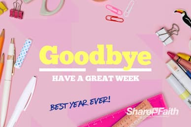 Back to School Supplies Goodbye Motion Graphic