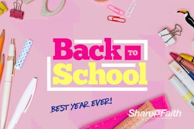 Back to School Supplies Church Motion Graphic