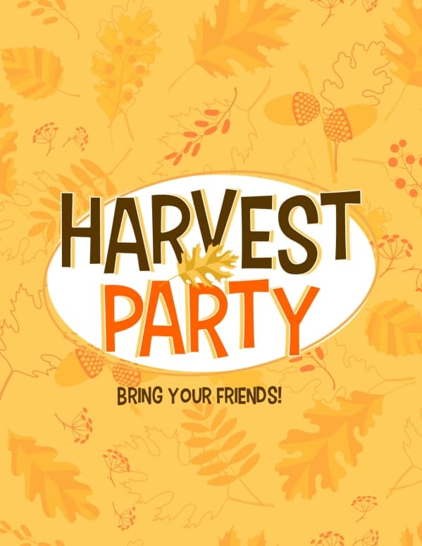 Harvest Party Church Flyer Design
