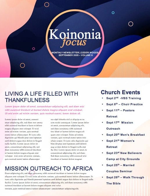 Fall Kick Off Church Newsletter Template