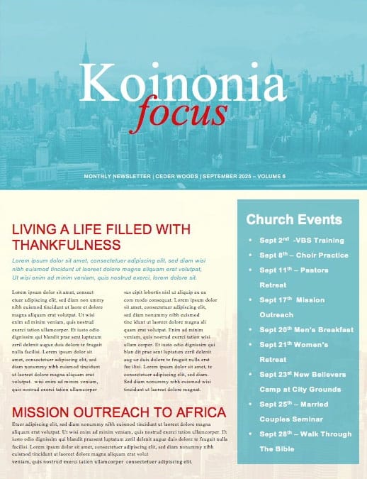 Labor Day Church Newsletter Template