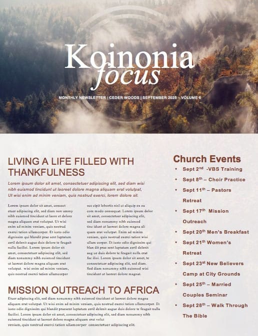 Made to Worship Church Newsletter Template
