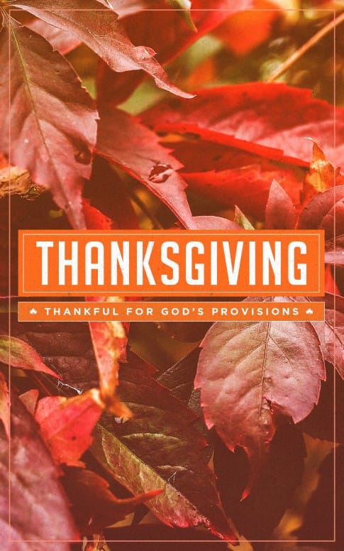 Thankful to God Thanksgiving Bulletin Template