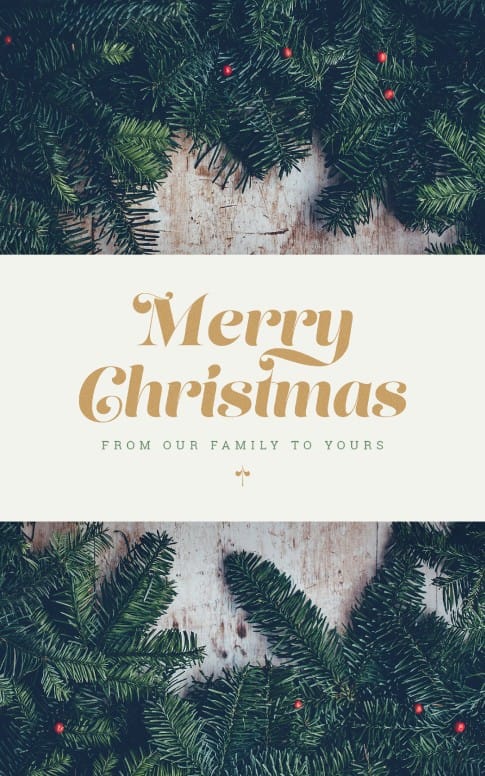 Merry Christmas From Our Family To Yours Bulletin