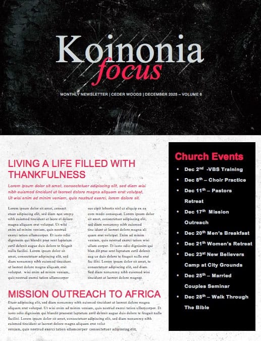 Seven Deadly Sins Church Newsletter Template